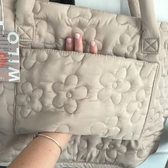 NWT Wilo the Label Floral Daisy Puffer Bag - Picture 7 of 16